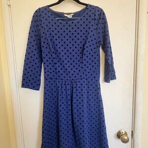 Boden polkadot dress in Blue, Size 6